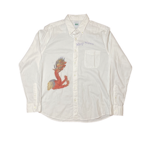 "FIRE SIGN" 1of1 BUTTON UP - WHITE